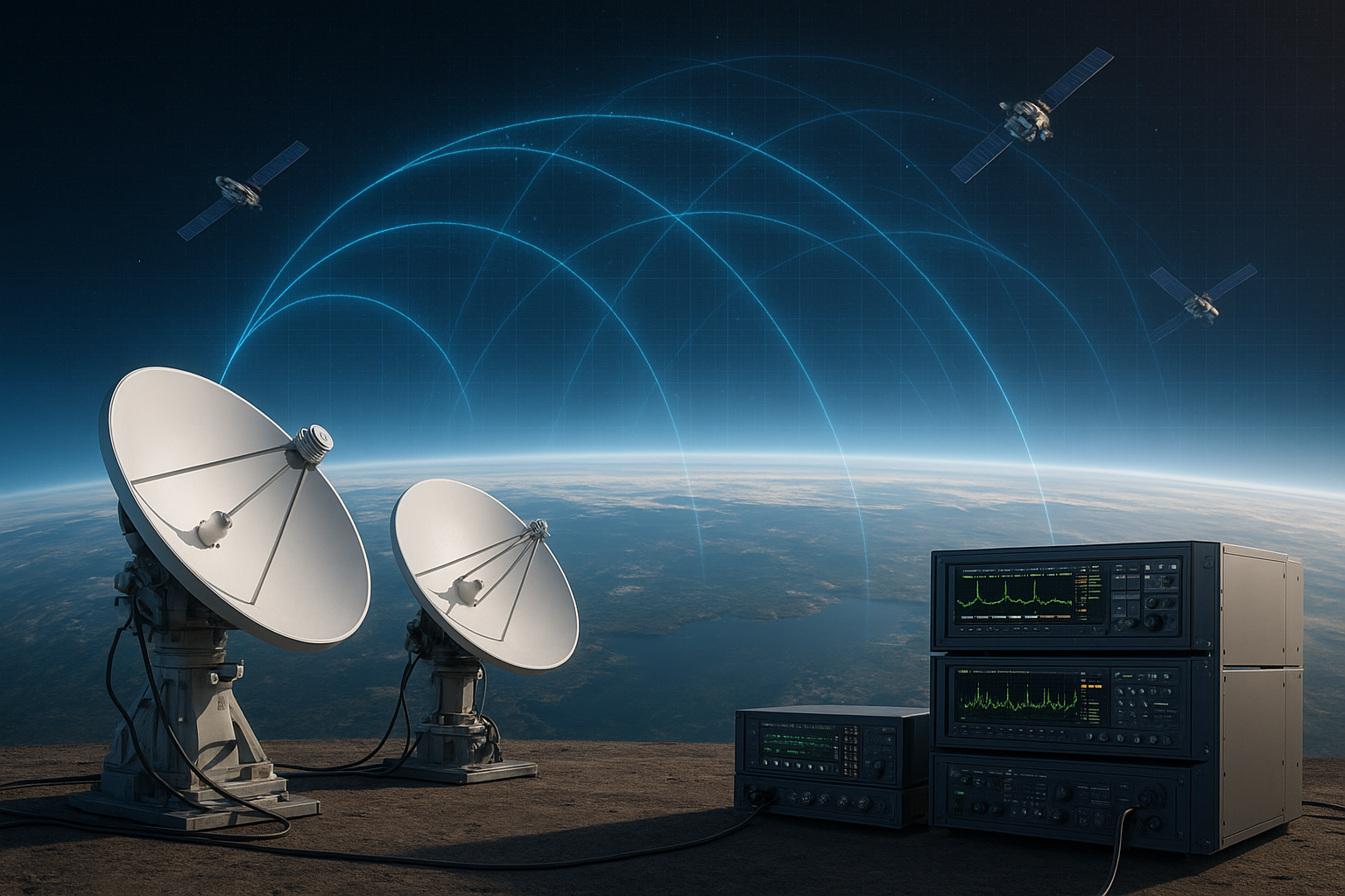 photorealistic image illustrating GSO & NGSO Spectrum Monitoring
